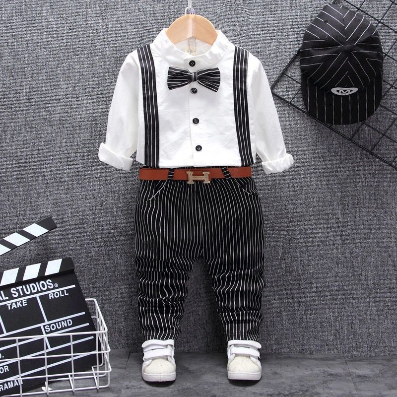 Boys Bib Two-piece Children Apparel