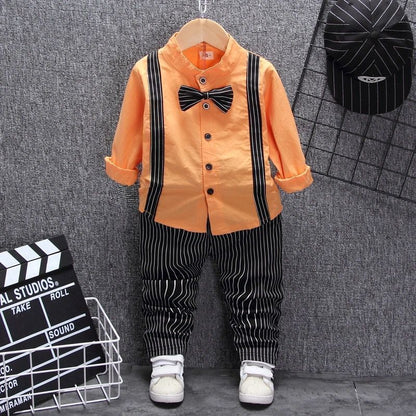 Boys Bib Two-piece Children Apparel