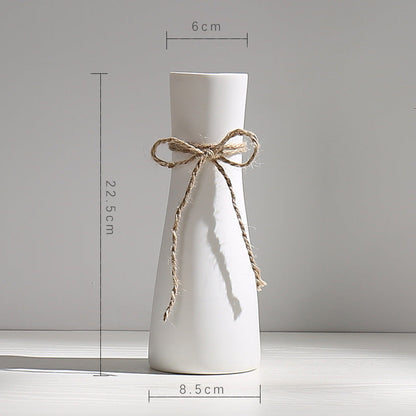 Vase en Céramique Sèche Vent Petit Vase à Fleurs Arrangement Floral Blanc Décoration de Bureau Salon Décoration de la Maison Ornements