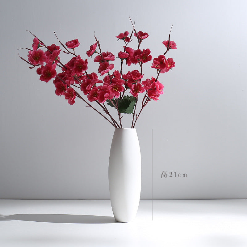 Vase en Céramique Sèche Vent Petit Vase à Fleurs Arrangement Floral Blanc Décoration de Bureau Salon Décoration de la Maison Ornements