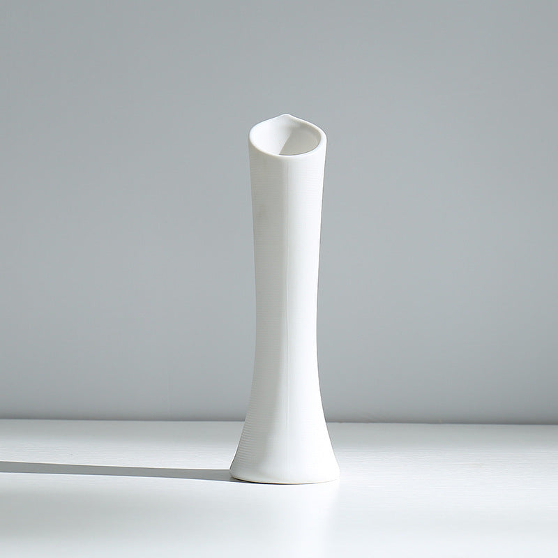 Vase en Céramique Sèche Vent Petit Vase à Fleurs Arrangement Floral Blanc Décoration de Bureau Salon Décoration de la Maison Ornements