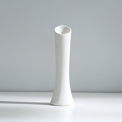 Vase en Céramique Sèche Vent Petit Vase à Fleurs Arrangement Floral Blanc Décoration de Bureau Salon Décoration de la Maison Ornements