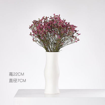 Vase en Céramique Sèche Vent Petit Vase à Fleurs Arrangement Floral Blanc Décoration de Bureau Salon Décoration de la Maison Ornements