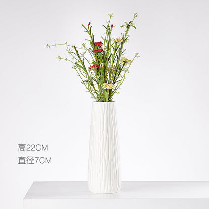 Vase en Céramique Sèche Vent Petit Vase à Fleurs Arrangement Floral Blanc Décoration de Bureau Salon Décoration de la Maison Ornements