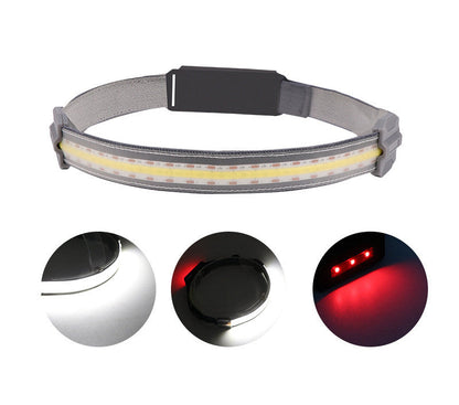 COB LED Red Light Headlight Portable Headlight Red Light Warning Strong Light Headlight
