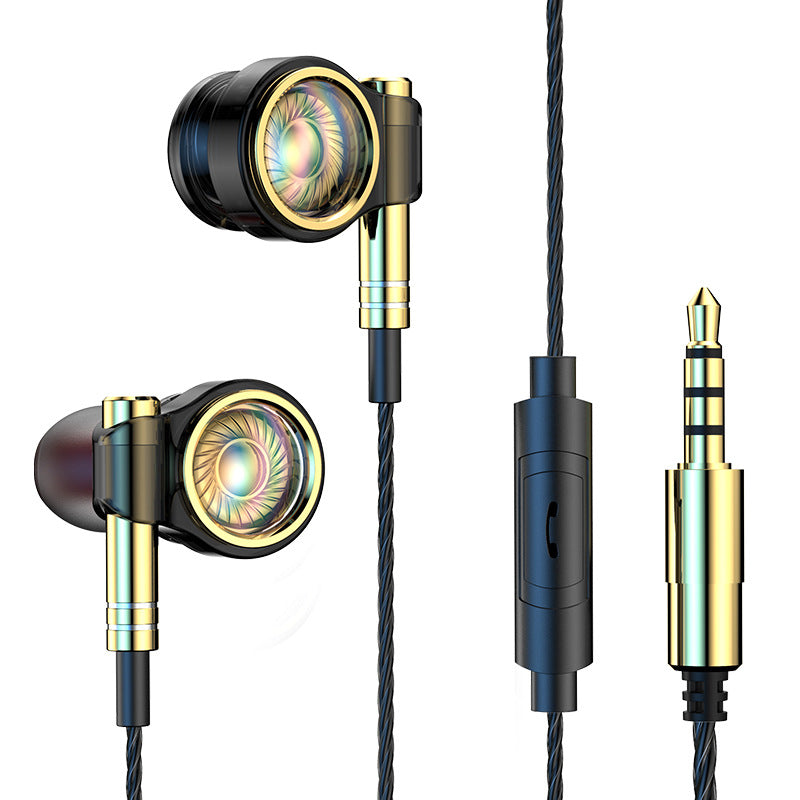 Auriculares deportivos de metal con graves potentes, HIFI, para móvil, internos.