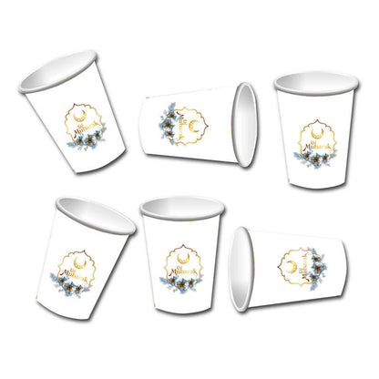 Eid Mubarak Festival Paper Cup Paper Plate Sticker Surrounding Party Supplies