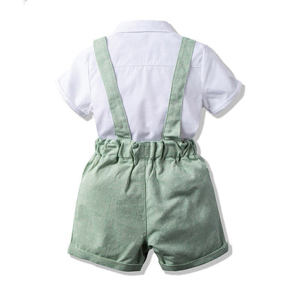 Nouveaux Produits Printemps-Été Ensemble Deux Pièces Gentleman Salopette Short Costume Enfant Européen Et Américain