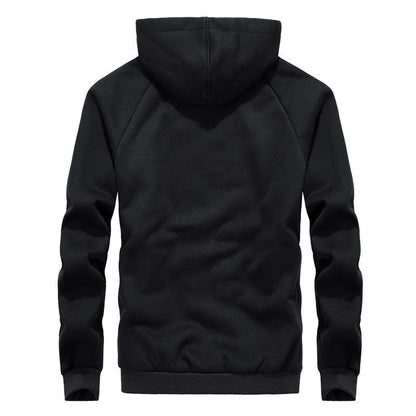 Men's New Hooded Plus Velvet Plus Size Cardigan Sweater Zipper Top