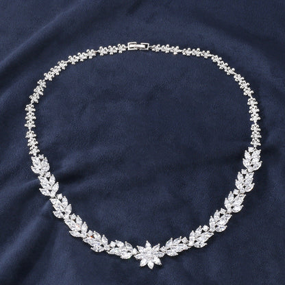 New Product, Simple Style, Exquisite Flower, Water Drop Zircon, Women's Necklace