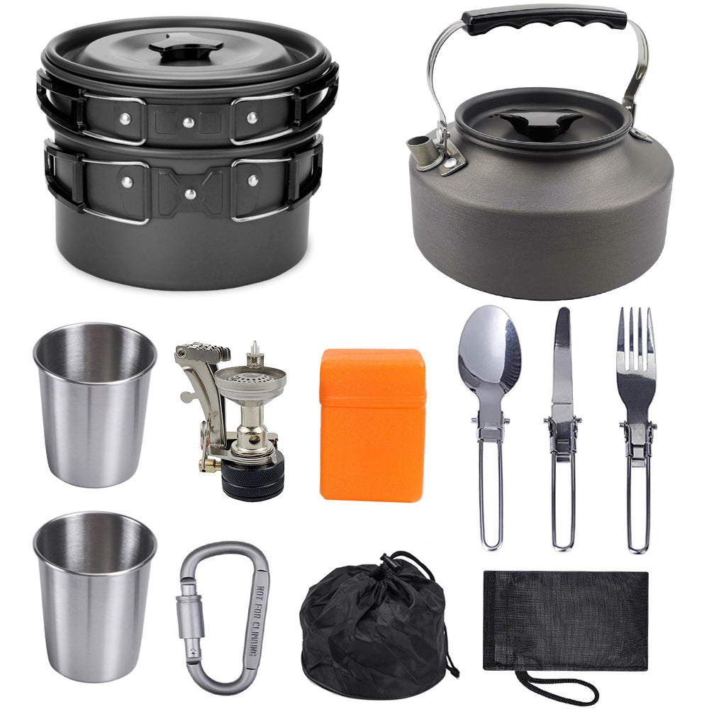 Bouilloire de camping portable – Cuisinière extérieure en aluminium anodisé dur avec poignée résistante à la chaleur | Théière de randonnée légère et compacte : Nouvelle édition