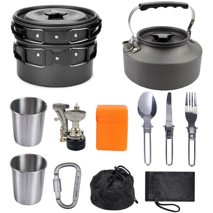 Bouilloire de camping portable – Cuisinière extérieure en aluminium anodisé dur avec poignée résistante à la chaleur | Théière de randonnée légère et compacte : Nouvelle édition