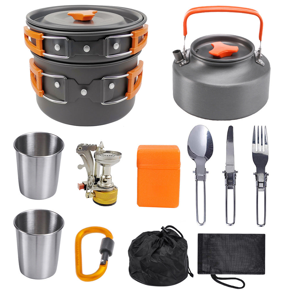 Bouilloire de camping portable – Cuisinière extérieure en aluminium anodisé dur avec poignée résistante à la chaleur | Théière de randonnée légère et compacte : Nouvelle édition