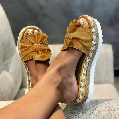 Women Bow Slippers Platform Shoes
