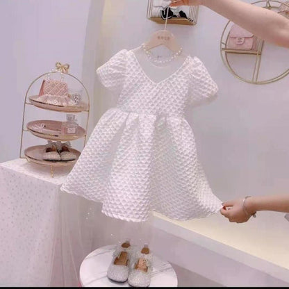 Vestido de verano para niña, versión coreana del nuevo vestido de princesa para niños, vestido de cumpleaños estilo occidental, falda de manga corta