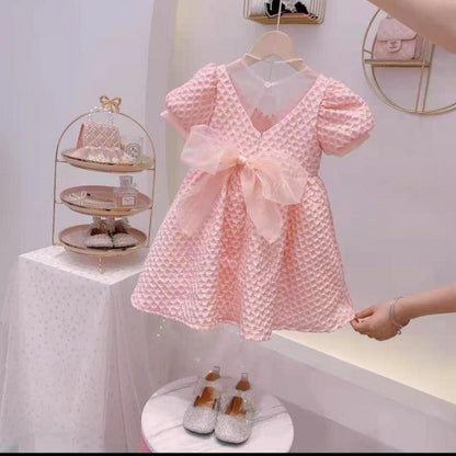 Vestido de verano para niña, versión coreana del nuevo vestido de princesa para niños, vestido de cumpleaños estilo occidental, falda de manga corta