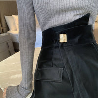 S-XL Skirt Shorts Plus Size High Waist Irregular Wide Skirt