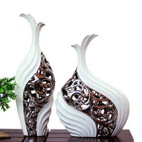 Silver-plated White Hollow Vase