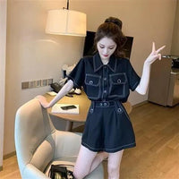 Waist Was Thin, Tall And Western Style Wide-leg Shorts Two-piece Summer