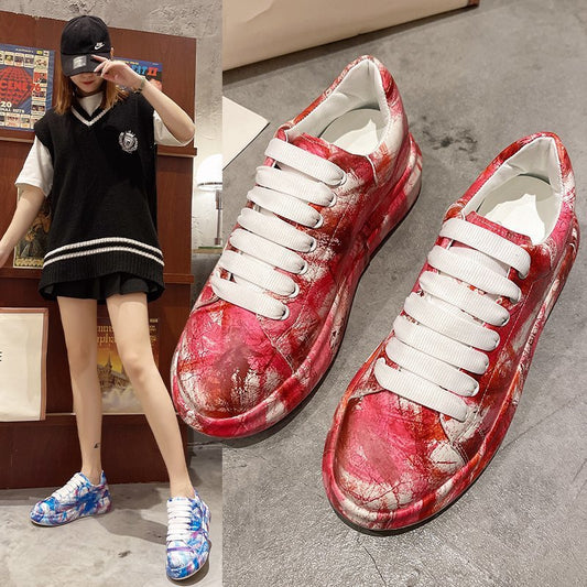 Painted Graffiti White Shoes