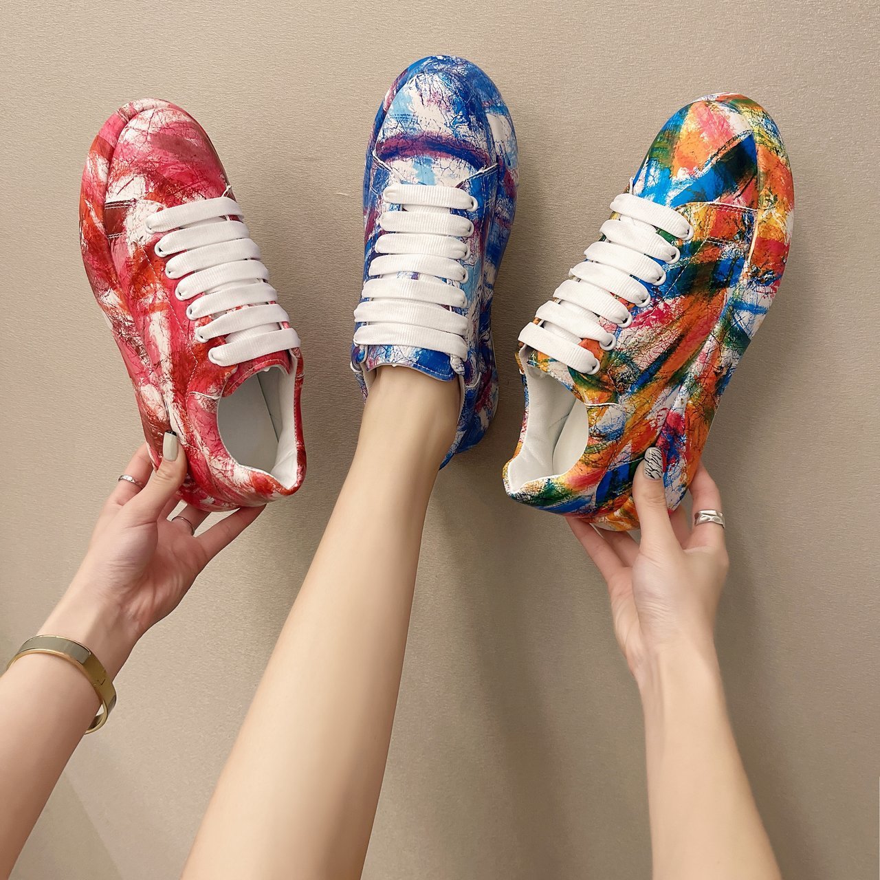 Painted Graffiti White Shoes