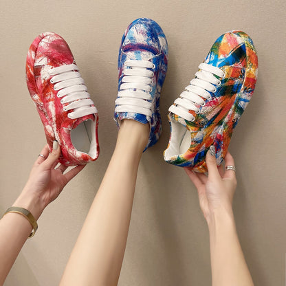 Painted Graffiti White Shoes