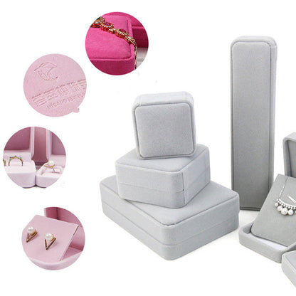 Jewelry Box Rounded Flannel Ring Pendant Bracelet Necklace Storage Packaging Gift Box Single Ring
