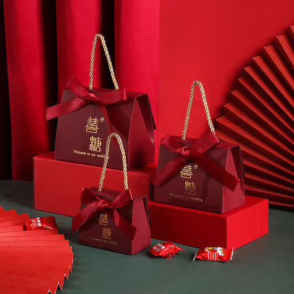 Boîte à bonbons de mariage Portable Boîte cadeau de mariage de style chinois