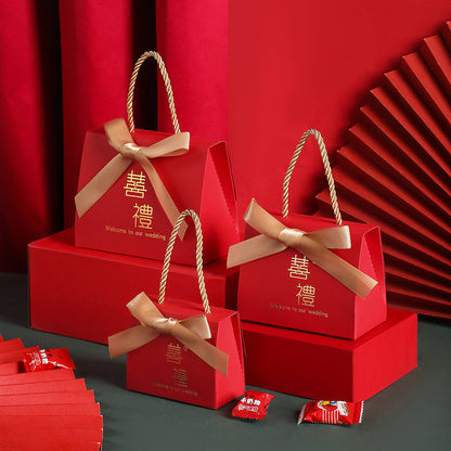 Boîte à bonbons de mariage Portable Boîte cadeau de mariage de style chinois
