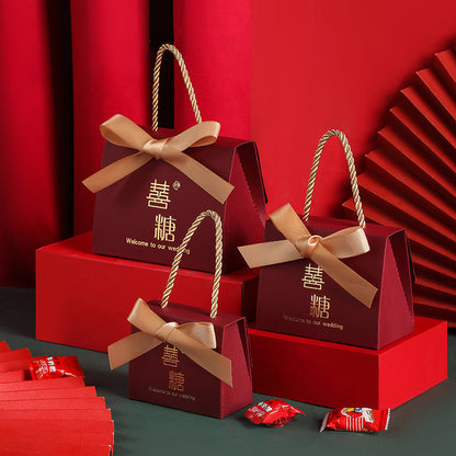 Boîte à bonbons de mariage Portable Boîte cadeau de mariage de style chinois