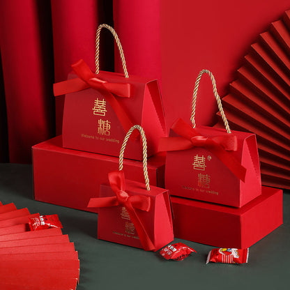 Boîte à bonbons de mariage Portable Boîte cadeau de mariage de style chinois