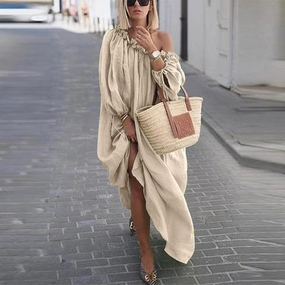 Casual Solid Color Plus Size Long Dress