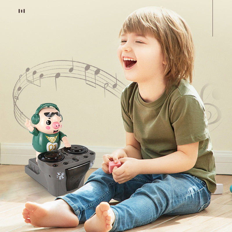 Nouveau DJ Électrique Jouant DJ Cochon Balançoire Bar Éclairage Coloré Musique Dynamique Cochon Rock Jouets pour Enfants Vente en Gros