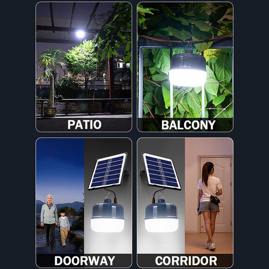 Bombilla de luz solar LED recargable para jardín exterior