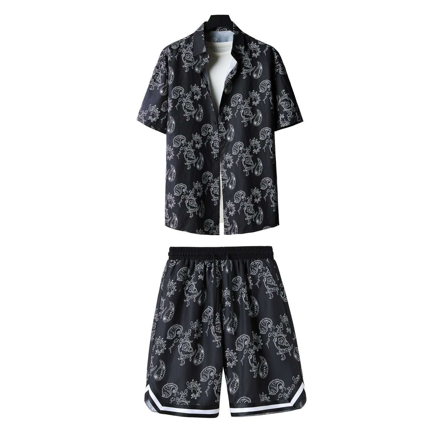 Ensemble d'été pour homme, costume tendance et élégant, trois pièces, avec short et manches courtes