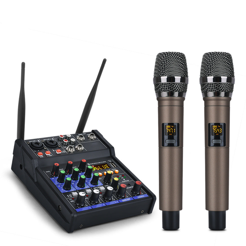 Petit mélangeur 4 canaux Bluetooth USB avec amplificateur de puissance
