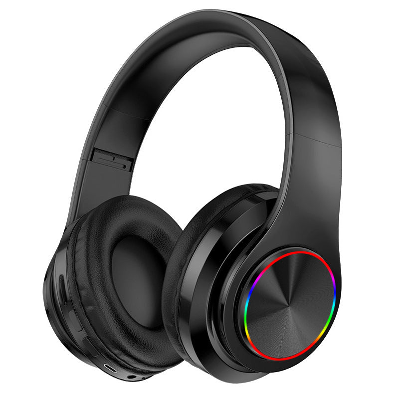 Casque Bluetooth sans fil LED Casque de jeu Écouteurs de sport avec prise en charge de la carte TF Lumières respiratoires colorées
