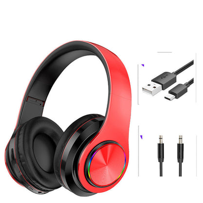 Casque Bluetooth sans fil LED Casque de jeu Écouteurs de sport avec prise en charge de la carte TF Lumières respiratoires colorées