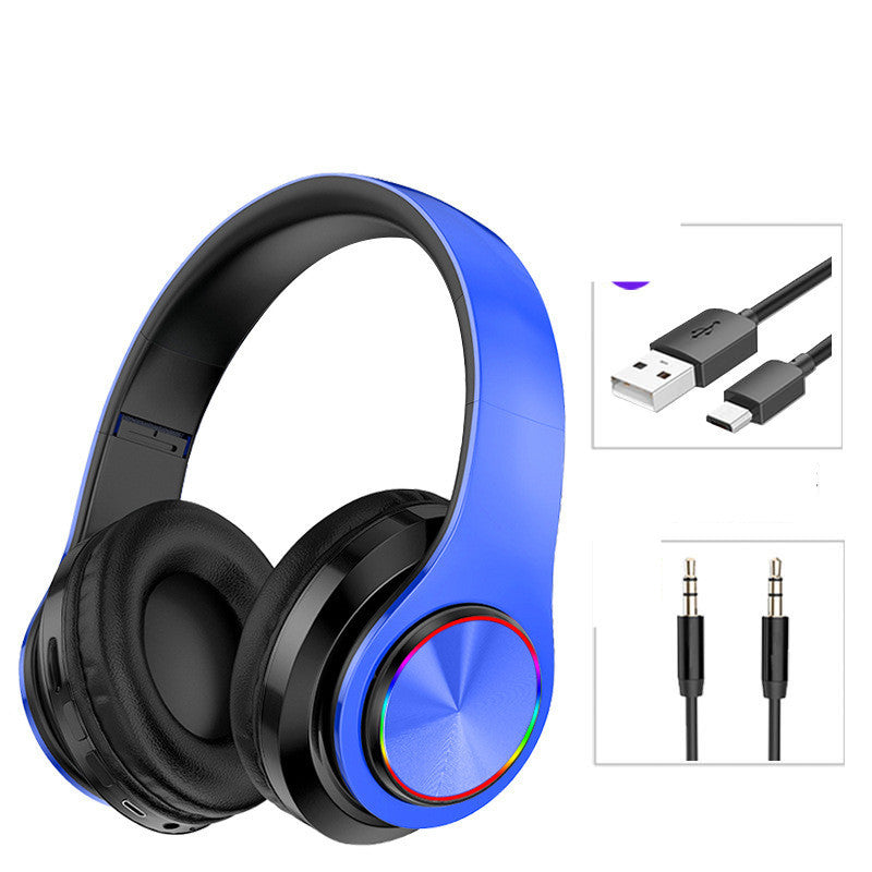 Casque Bluetooth sans fil LED Casque de jeu Écouteurs de sport avec prise en charge de la carte TF Lumières respiratoires colorées