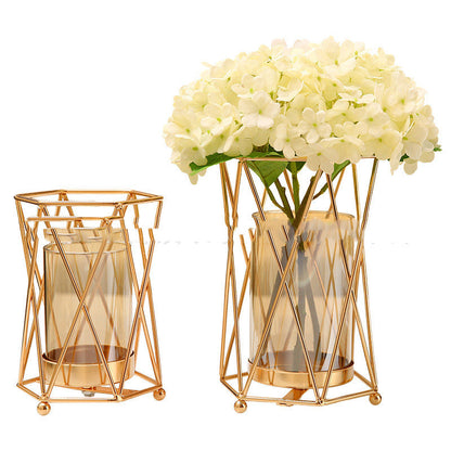 Décoration de fleurs de table de salle à manger de luxe Nordic Light en verre