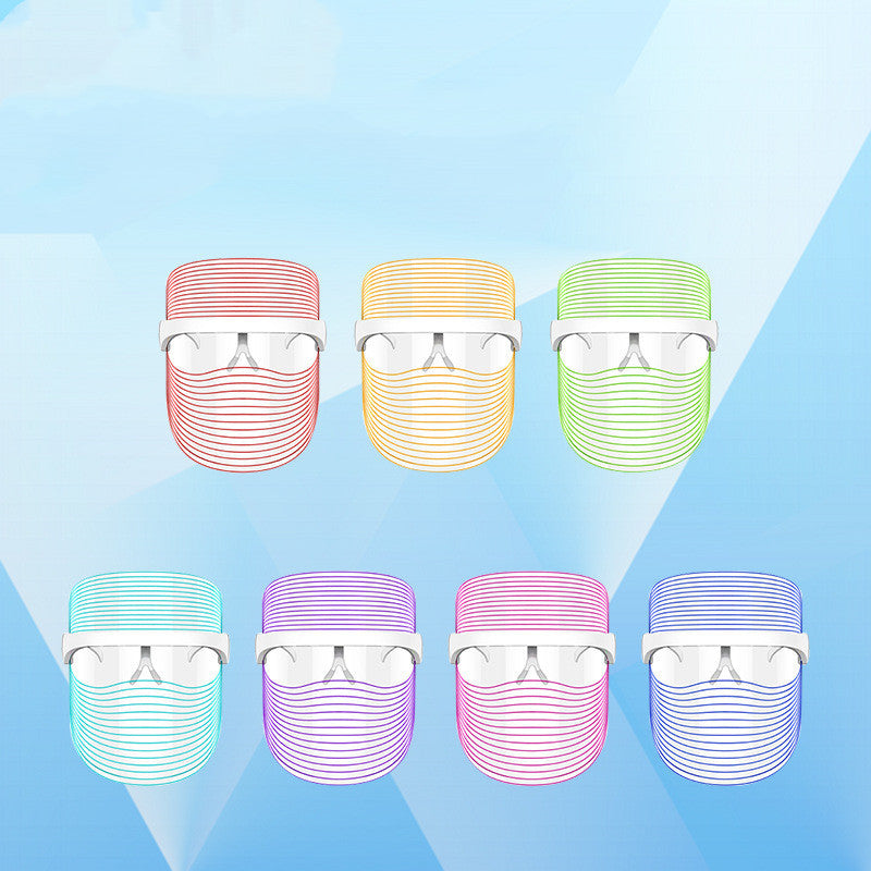 Masque LED 7 Couleurs Thérapie Lumière Rouge Rajeunissement de la Peau Masseur Beauté Maison Visage Blanchissant Anti-Âge Appareil de SPA