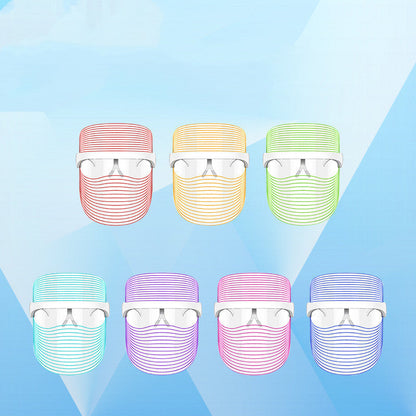 Masque LED 7 Couleurs Thérapie Lumière Rouge Rajeunissement de la Peau Masseur Beauté Maison Visage Blanchissant Anti-Âge Appareil de SPA