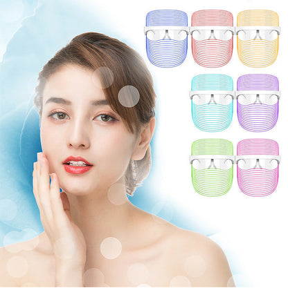 Masque LED 7 Couleurs Thérapie Lumière Rouge Rajeunissement de la Peau Masseur Beauté Maison Visage Blanchissant Anti-Âge Appareil de SPA