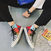 Chaussures montantes pour hommes, style hongkongais, en toile