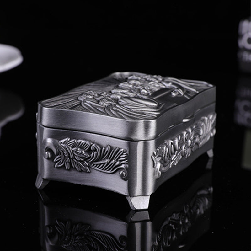 Joyero de metal de estilo europeo, retro creativo, cristiano, pequeño, para guardar joyas, caja de regalo