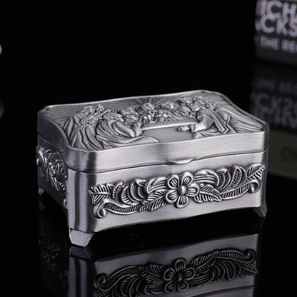 Joyero de metal de estilo europeo, retro creativo, cristiano, pequeño, para guardar joyas, caja de regalo