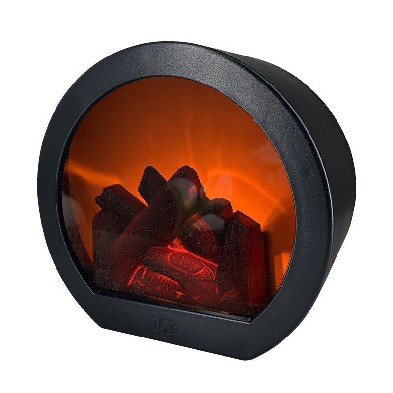 3D Flame Fireplace Lantern – Touch LED Decor Light