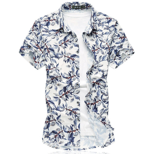 Chemise homme d'été à manches courtes grande taille