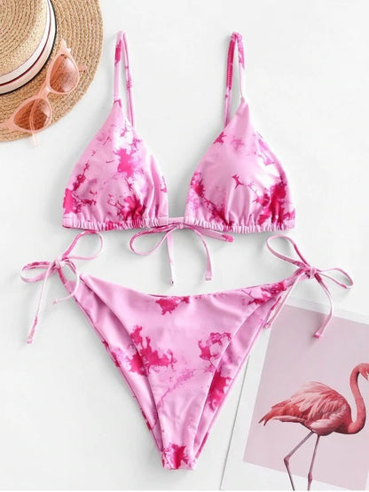 Sexy Halter Tie Dye Bikini Set
