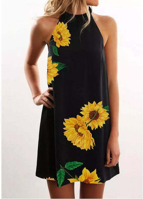 Vestido de mujer verano nuevo producto estampado camisero falda de longitud media